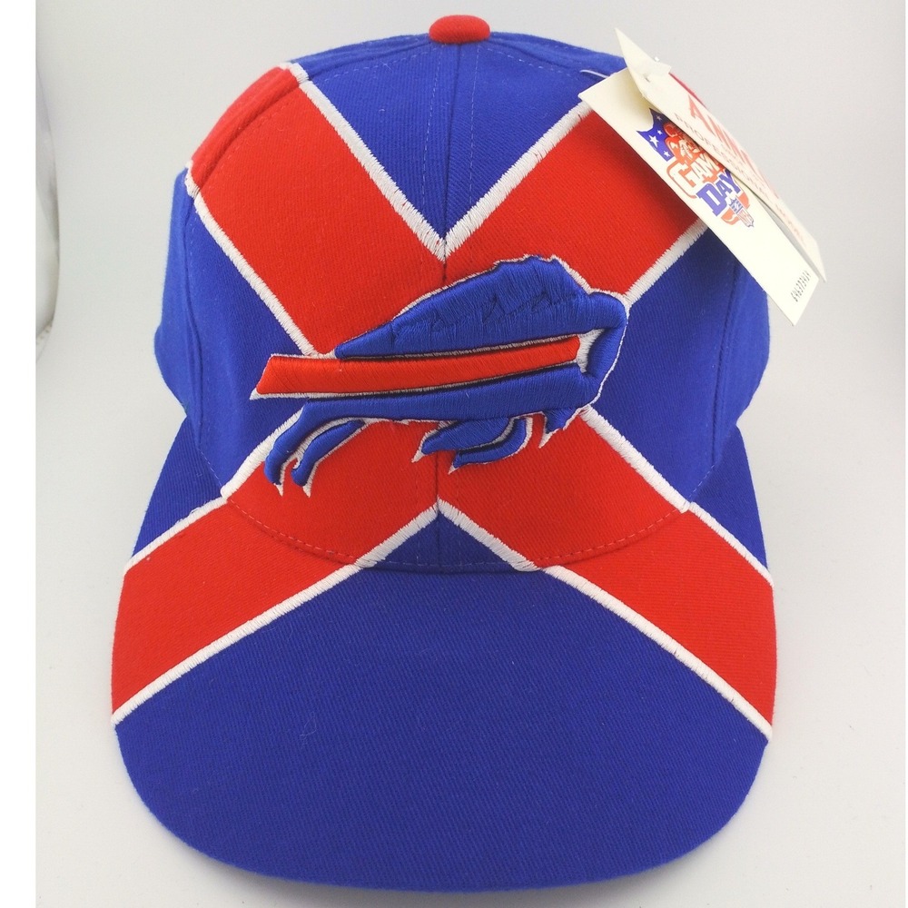 Vintage Annco Buffalo Bills NFL Cap Mens Blue Red Logo Geometric Strapback Hat